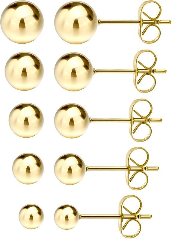 JewelrieShop Surgical Steel Ball Earrings