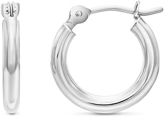 best white gold hoop earrings