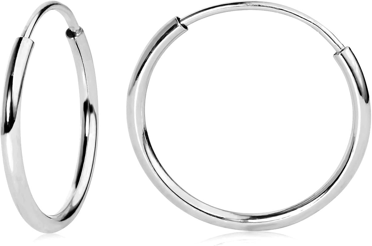 Olivia's Collection 14k Gold Lightweight Endless Hoop Earrings, Versat