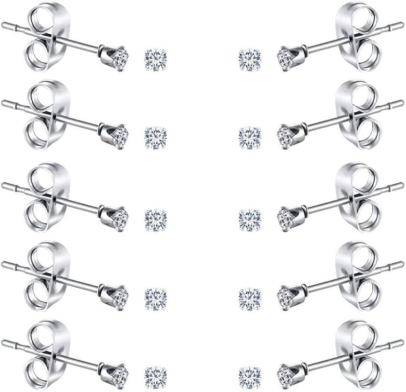 FOSIR Cubic Zirconia Stud Earrings