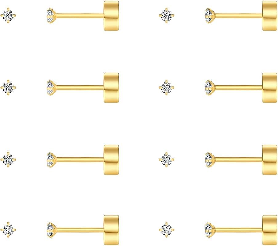 FOSIR Flat Back Stud Earrings