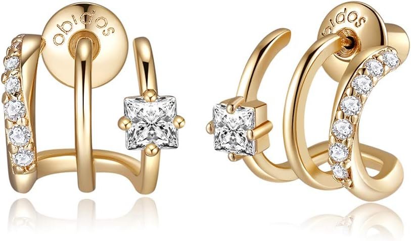 Obidos Triple Illusion Huggie Earrings