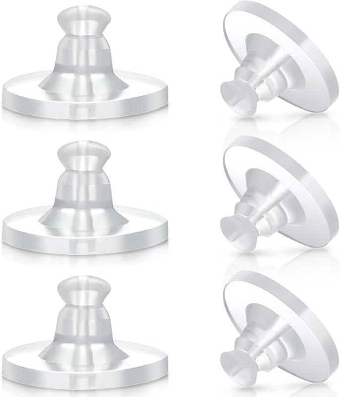100 PCS Soft Clear Rubber Earring Backs, Hypoallergenic Silicone Safet