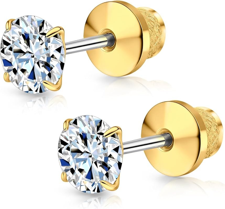 Limerencia Moissanite Titanium Stud Earrings
