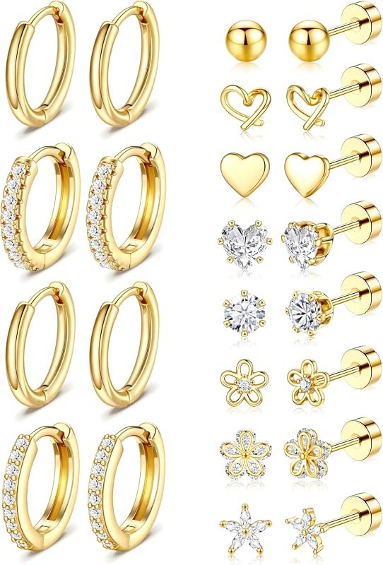 Hypoallergenic Gold Flat Back Set