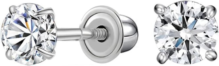 best white gold stud earrings