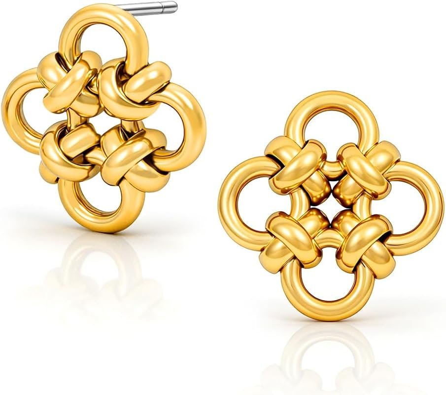 14K Plated Gold Silver Drop Earrings