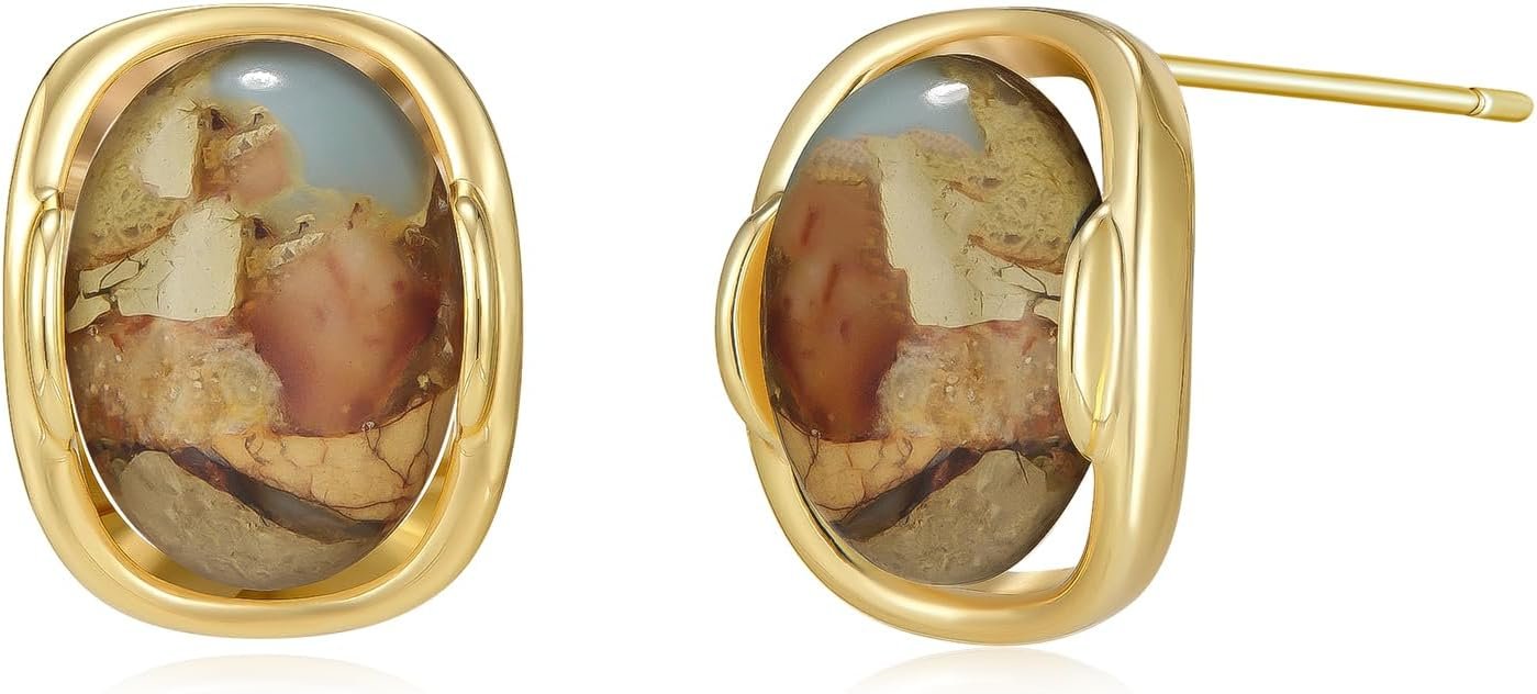 YOQUCOL Natural Stone Stud Earrings