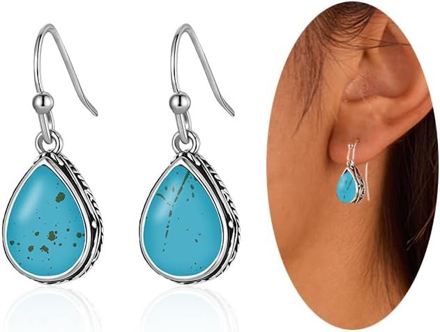 Vintage Silver Teardrop Dangle Earrings