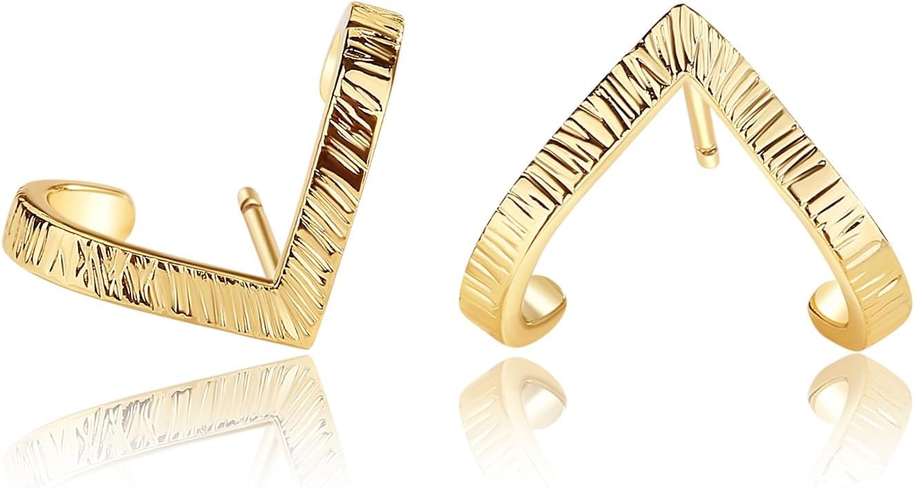 14K Gold Plated Minimalist Stud Earrings