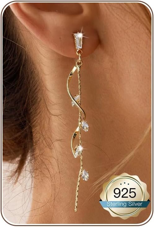 CZ Pearl Drop Dangle Earrings