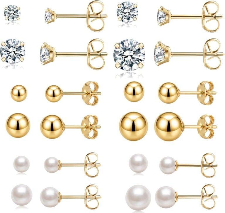 best stud earrings everyday wear gold silver hypoallergenic