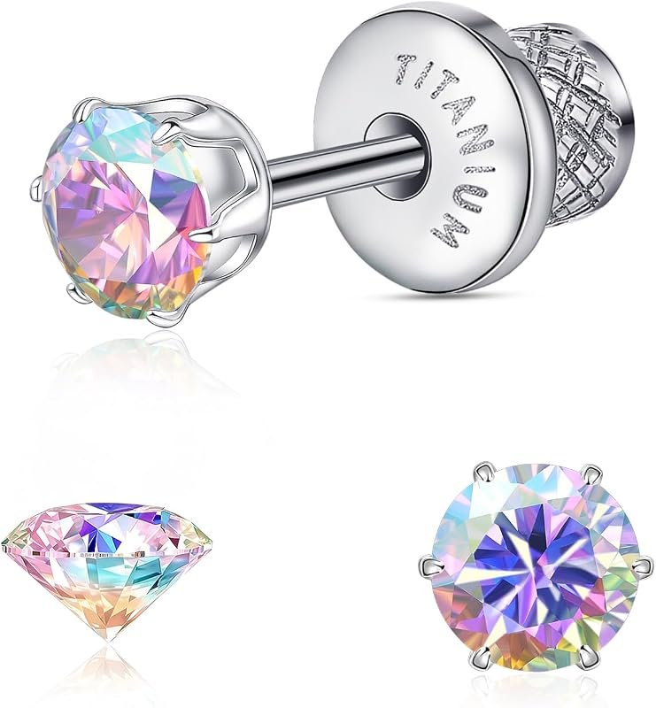 Limerencia Titanium CZ Flat Back Studs