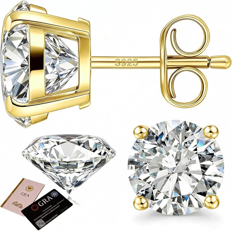 Premium Moissanite Stud Earrings for Women and Men Crafted in Durable